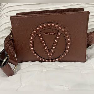 Valentino Rock Stud Brown Leather Purse - Excellent Condition